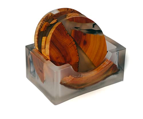 Modern Life Wooden Coasters Set - Cedar Wood