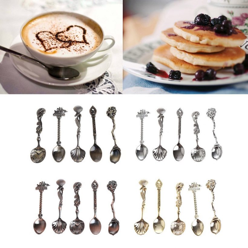 5Pcs Vintage Royal Patrician Style Coffee Spoon