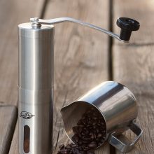 JavaPresse Manual Coffee Grinder with Brushed Stainless Steel Finish – Ideal for Quiet, Fresh Coffee Grinding
