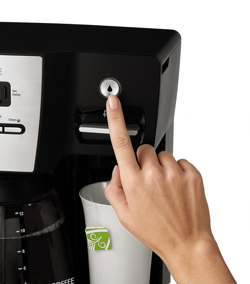 Mr. Coffee 2-Cup Coffeemaker with Integrated Hot Water Dispenser