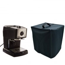 Orchidtent Coffee Maker Dust Cover in black nylon, designed to protect the De'Longhi EC155 Espresso and Cappuccino Maker, waterproof and dustproof. 