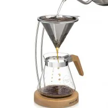 Osaka Pour-Over Coffee Dripper with Wood Stand