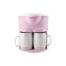 Hello Kitty Coffee Maker HCM-425H brewing two cups of fresh coffee with a cute design, perfect for any kitchen.