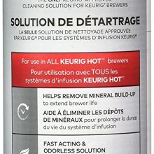 Keurig Descaling Solution bottle for cleaning coffee brewers, removes mineral buildup to extend machine life.