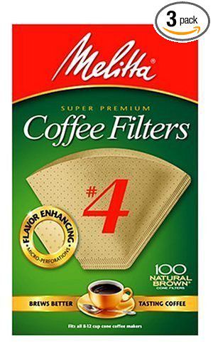 Melitta Cone Coffee Filters Natural Brown 100 Count