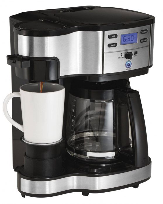 Hamilton Beach Single Serve Coffee Brewer and Full Pot Coffee Maker, 2-Way