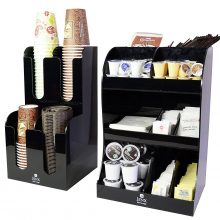 Jenx 2 Piece Combo Acrylic Coffee Condiment and Accessories Organizer