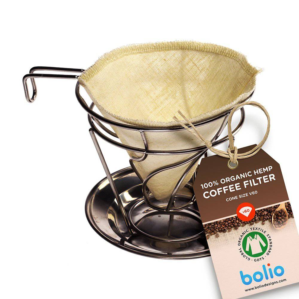 Organic Hemp Cone Coffee Filter 3 Pack Reusable