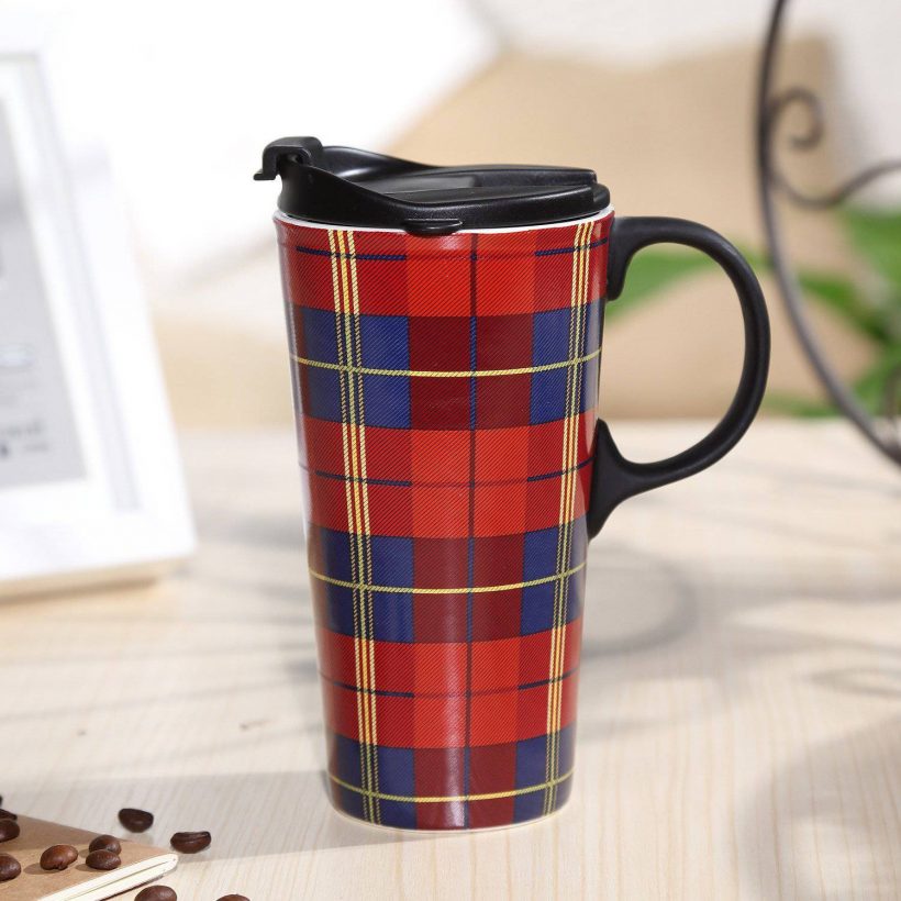 Travel Coffee Ceramic Mug With Lid Gift Box