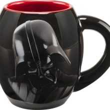 Vandor Star Wars Darth Vader Ceramic Mug – 18 oz Black Oval Mug for Fans 