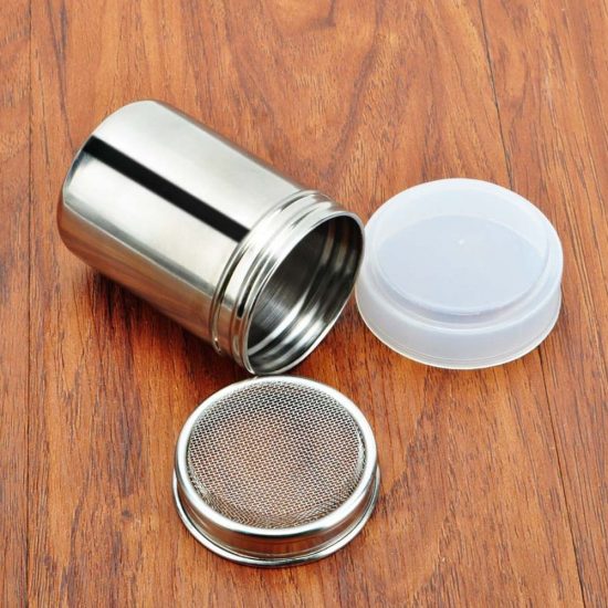 Fancy Coffee Dredger Cocoa Powder Shaker with Fine-mesh Lid