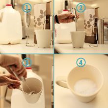 KitchenPROP Handheld Milk Whisk Frother with Stand