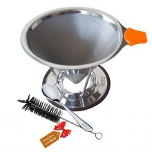 TECHO Resuable Pour Over Coffee Filters Stainless Steel Cone