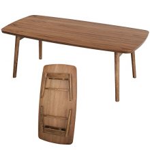 AZUMAYA Folding Coffee Table – Elegant walnut veneer top, sturdy rubberwood legs, and a foldable design for easy storage in any space 