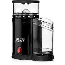 Compact KONA Electric Burr Grinder with adjustable grind settings and suction base for stable, consistent coffee grinding. 