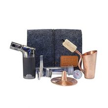 Bripe Coffee Brew Pipe Kit with copper finish, quad stream lighter, and carrying case for outdoor espresso brewing. 
