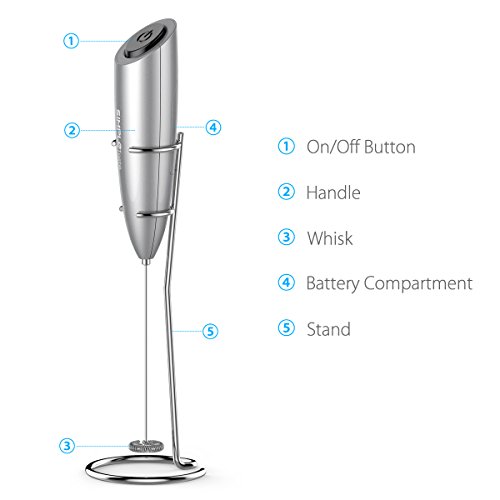 SimpleTaste Electric Foam Milk Frother, Handheld Battery Operated Whisk  Offer 