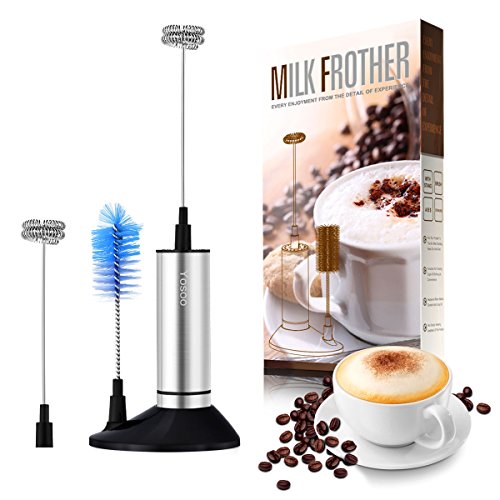 Elementi Milk Frother for Coffee - Handheld Milk Frother - Coffee Frother  Handheld (Black) 