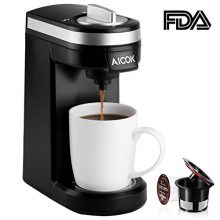 Aicok Single Serve Coffee Maker with Compact Design and Removable Drip Tray 