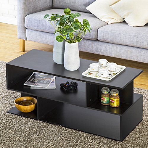 Homury Wood Coffee Table Media TV Stand Storage Console Cabinet Bookcase Display