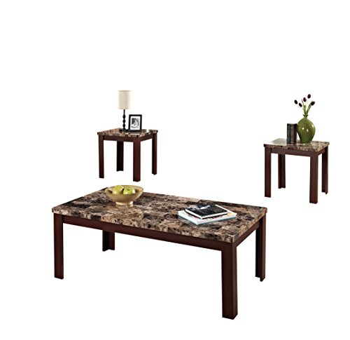Acme Furniture ACME Finely Light Brown Faux Marble Coffee End Table Set