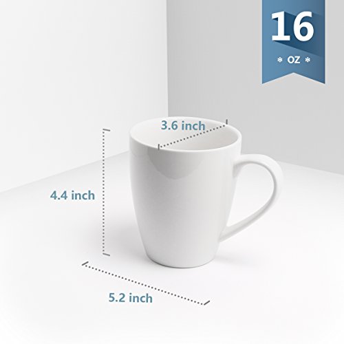 Sweese 6201 Porcelain Mugs - 16 Ounce for Coffee, Tea, Cocoa, Set of 6 ...
