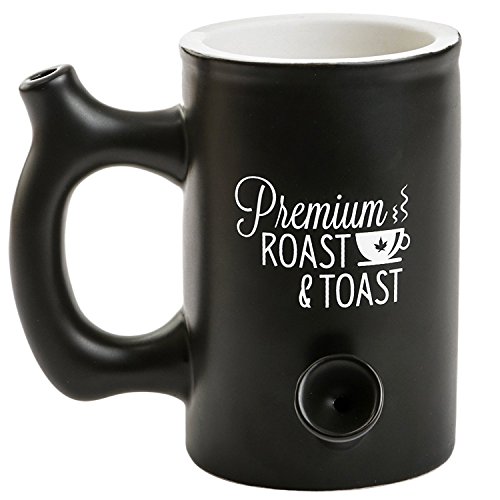 Premium Roast and Toast Mug Black Ceramic Coffee Mug Multipurpose Novelty Mug