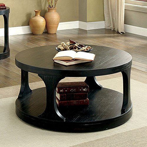 Furniture of America Carrie Antique Black Coffee Table