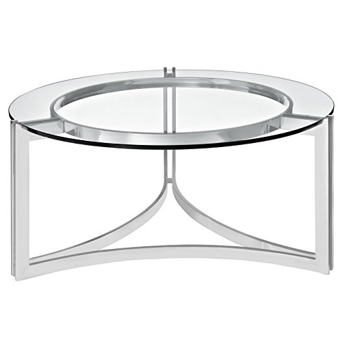 Modern Contemporary Stainless Steel Glass Coffee Table