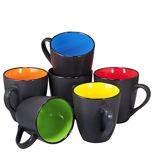 Coffee Mug Set Set of 6 Large-sized 16 Ounce Ceramic Coffee Mugs