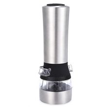 Blackblume 2 In 1 Electric Stainless Steel Pepper Salt Mill Grinder Adjustable Kitchen Tools (Silver)