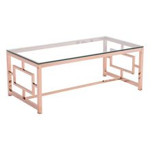 Zuo Modern Obsolete Geranium Coffee Table, Rose Gold