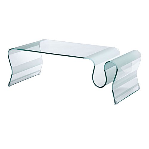 Zuo Discovery Coffee Table Glass, Clear