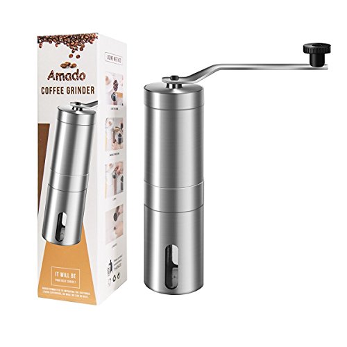 Blackblume Manual Coffee And Spice Grinder With Ceramic Grinding Core (Silver)