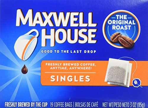 Maxwell House Original Roast Ground Coffee, Single Serve Coffee Bags, 4 Count, 12 Ounce