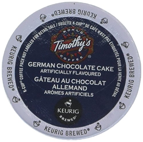 Timothy's German Chocolate Cake Flavored Coffee 1 Box of 24 K-Cups