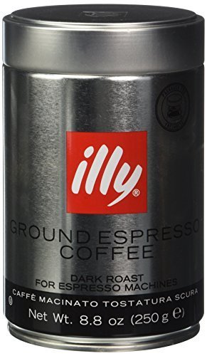 illy Ground Espresso Dark Roast Coffee, 8.8 Oz (Pack of 4)