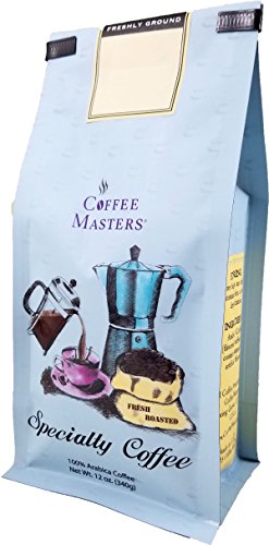 Coffee Masters Flavored Coffee, Jamaican Me Crazy, Ground, 12-Ounce Bags (Pack of 4)
