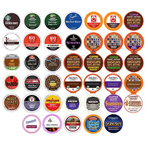 Custom Variety Pack Bold Coffee Single Serve Cups for Keurig K Cup Brewers Sampler, 40 Count
