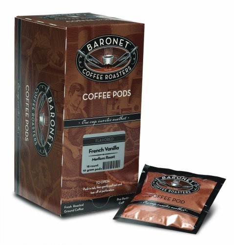 Baronet Coffee French Vanilla Medium Roast, 18-Count Coffee Pods (Pack of 3)