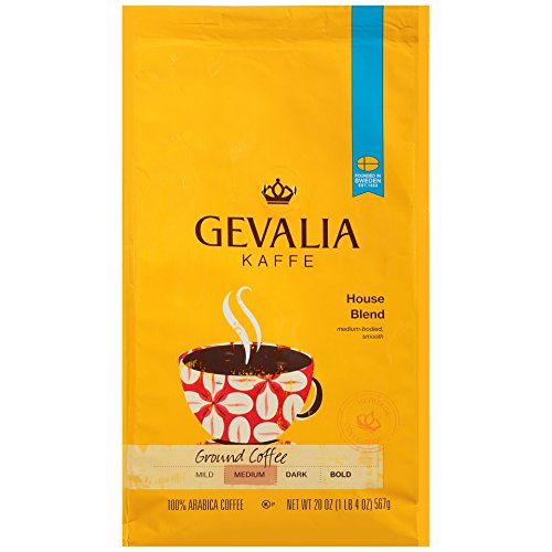 GEVALIA House Blend Coffee, Medium Roast, Ground, 20 Ounce