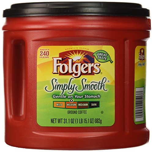 Folgers Simply Smooth Ground Coffee, Medium Roast, 31.1 Ounce