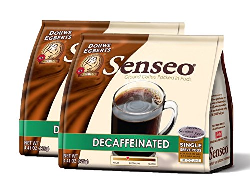 Senseo Decaffeinated Coffee, 18-count Pods (Pack of 2)