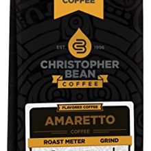 Christopher Bean Coffee Flavored Ground Bean Coffee, Amaretto, 12 Ounce