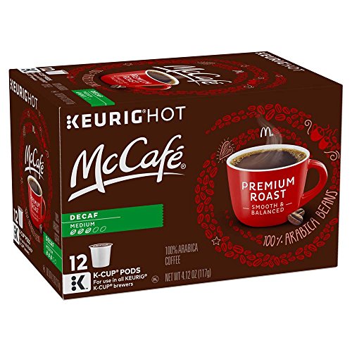 McCafe Premium Roast Decaf Coffee, Medium Roast, K-Cup Pods, 12 Count