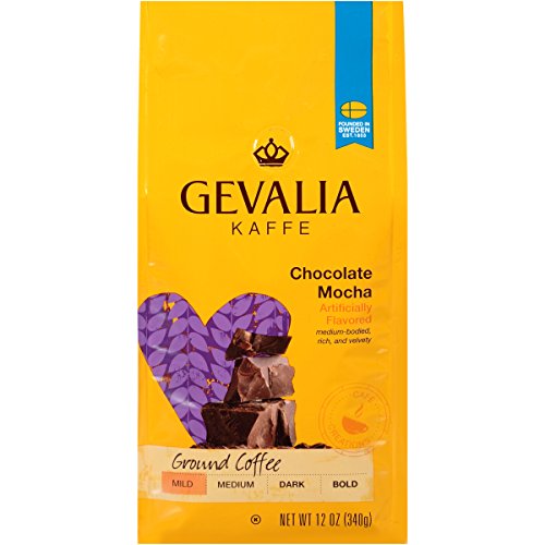 Gevalia Chocolate Mocha Flavored Coffee, Mild Roast, Ground, 12 Ounce Bag