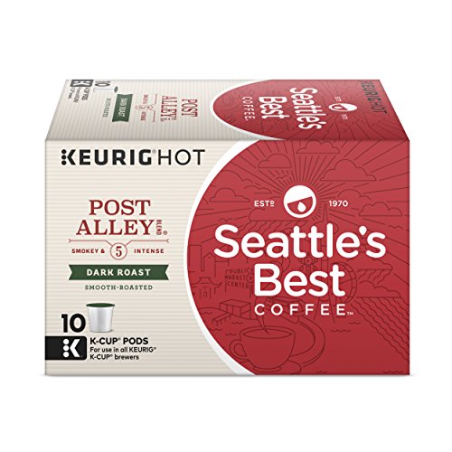 Seattle's Best Coffee Post Alley Blend (Previously Signature Blend No. 5) Dark Roast Single Cup Coffee for Keurig Brewers, 1 Box of 10 (10 Total K-Cup pods)