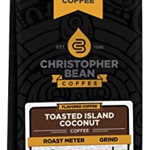 Christopher Bean Coffee Flavored Whole Bean Coffee, Toasted Island Coconut, 12 Ounce