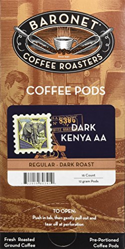 Baronet Coffee French Roast Kenya Aa Mega Coffee Pods, 48 Count