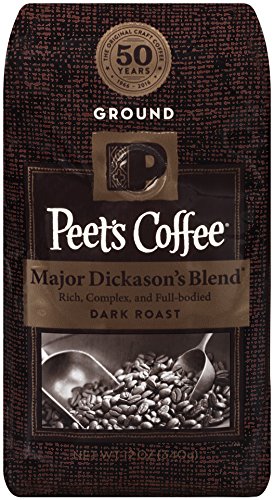Peet's Coffee Major Dickason's Blend, Dark Roast, 12 oz, Rich, Smooth, and Complex Dark Roast Coffee Blend, with A Full Bodied and Layered Flavor